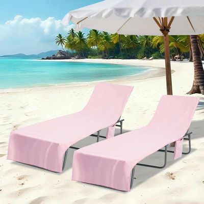 vidaXL Osušky pre ležadlo 2 pcs Ružová 210 x 75 cm