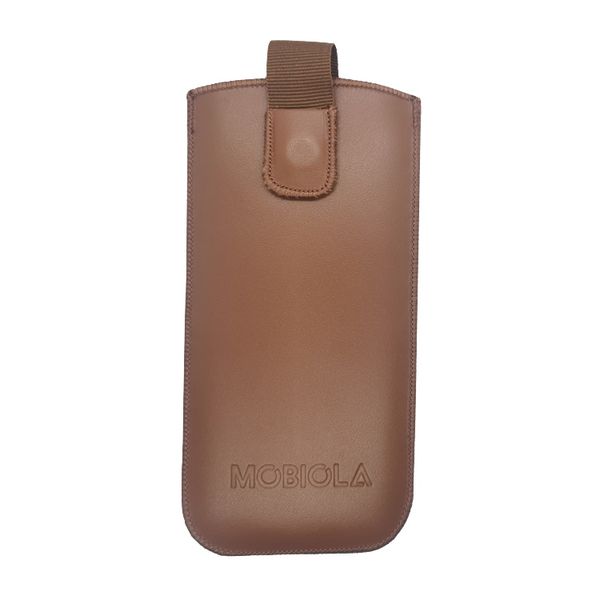 Vysúvacie puzdro pre MOBIOLA MB2400, MB3120, MB3120i, MB3200i, MB4120, MB4280 kožené, hnedé