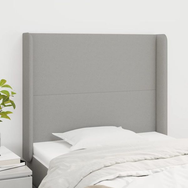vidaXL Čelo postele so záhybmi bledosivé 93x16x118/128 cm látka