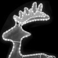 vidaXL Vianočná sieťovinová dekorácia so sobom 306 LED 60x24x89 cm
