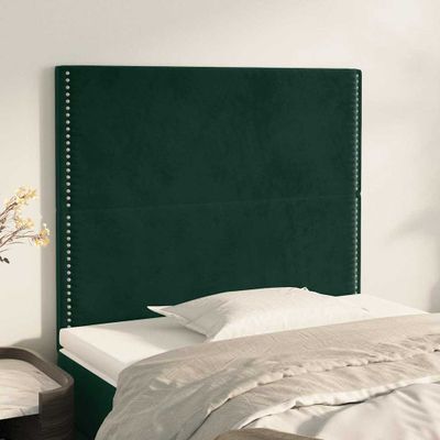 vidaXL Čelo postele tmavozelené 100x5x118/128 cm zamatové