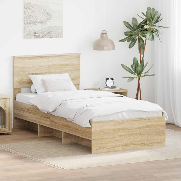 vidaXL Rám postele Sonoma dub 80 x 200 cm Kompozitné drevo