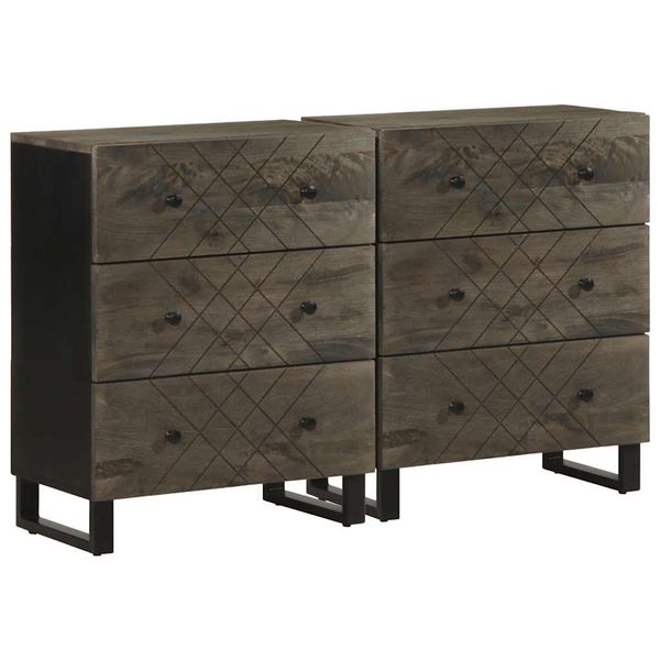 vidaXL Príborníky 2 ks čierne 60x33x75 cm masívne drevo mango