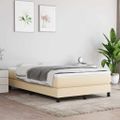vidaXL Posteľný rám s boxspringom krémová 120x200 cm látka
