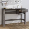 vidaXL Písací stôl HAMAR, svetlosivý 110x40x75 cm, borovicový masív