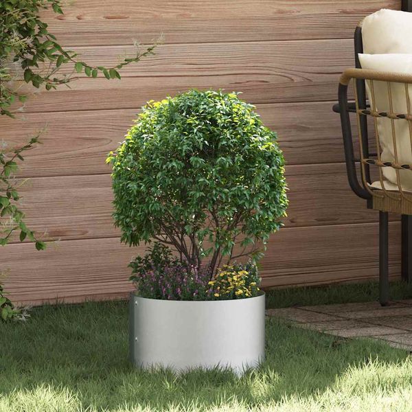 vidaXL Krúžok na kvetináče Strieborná 30 x 30 x 20 cm Pozinkovaná oceľ