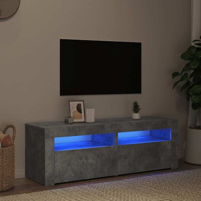vidaXL TV skrinka s LED svetlami betónová sivá 120x35x40 cm