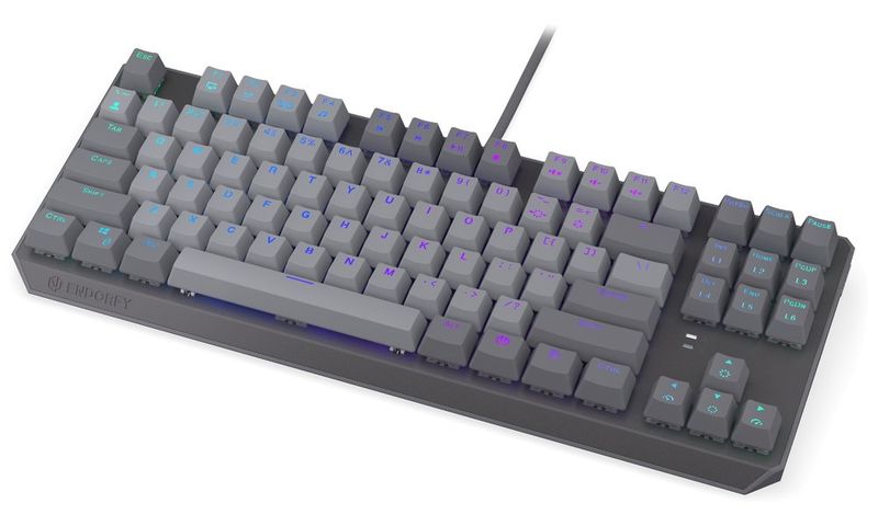 Endorfy mechanická klávesnica Thock V2 TKL / drôtová / ARGB / red sw. / USB / US layout Klávesnica, herná, drôtová, mechanická, Endorfy Red, US layout, TKL, ARGB, hliníková konštrukcia, USB, sivá