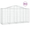 vidaXL Oblúkové gabiónové koše 11 ks 200x50x100/120cm pozinkov. železo