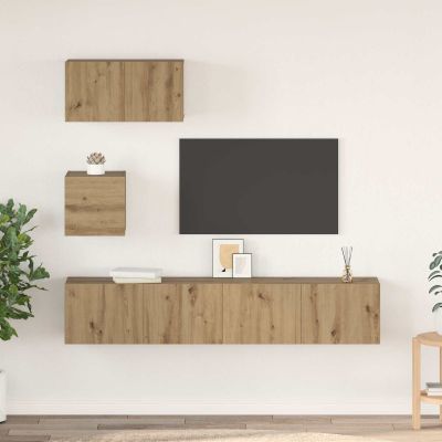 vidaXL Zostava TV skriniek 3 pcs Remeselný dub Kompozitné drevo