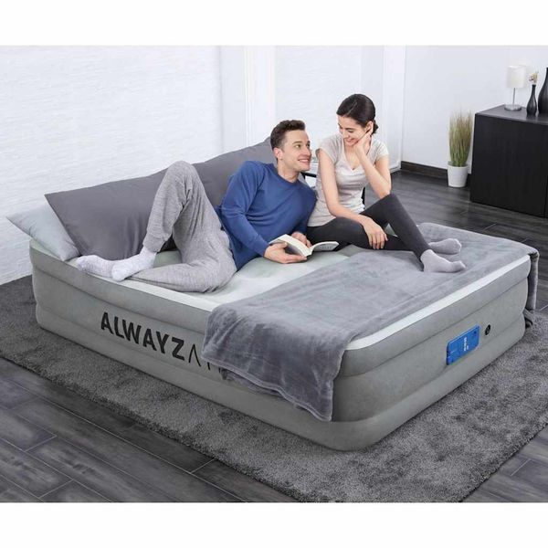 Bestway Nafukovacia posteľ AlwayzAire pre 2 osoby 203x152x46 cm sivá