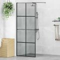 vidaXL Stena walk-in sprchy Čierna 80 x 195 cm tvrdené sklo