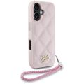 Puzdro Karl Lagerfeld HC Quilted PU Initial Logo & Chain Strap pre iPhone 16 ružové