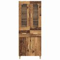 vidaXL Highboard Staré drevo 69,5 x 34 x 180 cm Kompozitné drevo