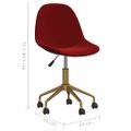 3086111 vidaXL Swivel Dining Chairs 6 pcs Wine Red Velvet(3x333501)