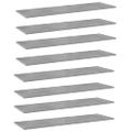vidaXL Prídavné police 8 ks, betónovo sivé 100x30x1,5 cm, drevotrieska