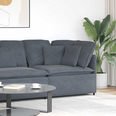 vidaXL Modulárna rohová pohovka s vankúšmi, tmavosivá 100 cm