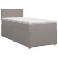 vidaXL Posteľ boxspring s matracom Sivohnedá 90 x 190 cm Látka