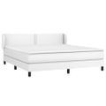 vidaXL Boxspring posteľ s matracom biela 180x200 cm umelá koža