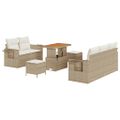 vidaXL Súprava záhradných pohoviek 10 ks Béžová a krémová polyratan