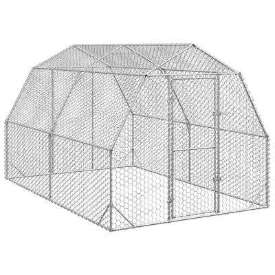 vidaXL Kurací výbeh 2,5x4x2,25 m Pozinkovaná oceľ