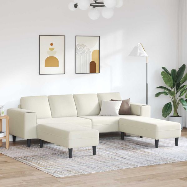 vidaXL Pohovka do obývačky 3 pcs Krémová 250 x 188 x 76 cm