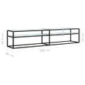 vidaXL TV stolík biely mramorový 200x40x40,5 cm tvrdené sklo