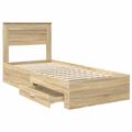 vidaXL Rám postele Sonoma dub a striebro 75 x 190 cm Kompozitné drevo