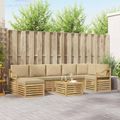 vidaXL Záhradná súprava gaučov 8 ks Biela a béžová Polyester