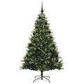 vidaXL Umelý skladací vianočný stromček 300 LED diód Zelená 210 cm