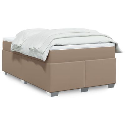 vidaXL Boxspring posteľ s matracom kapučínová 120x200 cm umelá koža