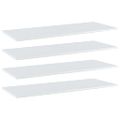 vidaXL Prídavné police 4ks, lesklé biele 100x40x1,5cm kompozitné drevo