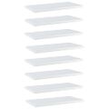 vidaXL Prídavné police 8ks, lesklé biele 40x20x1,5cm, kompozitné drevo