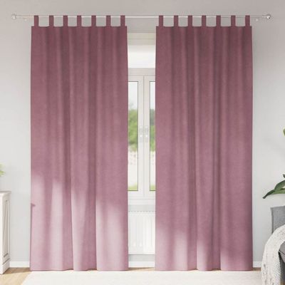 vidaXL Zatemňovacie závesy 2 pcs Tmavo ružová 140 x 245 cm Zamat