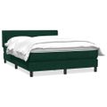vidaXL Posteľný rám boxsping s matracom tmavozelený 140x220 cm zamat