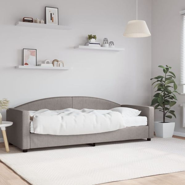 vidaXL Denná posteľ s matracom sivohnedá 80x200 cm látka