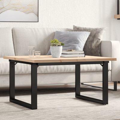 vidaXL Konferenčný stolík v tvare O 80x80x45,5 cm borovica a oceľ