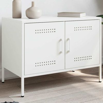 vidaXL TV skrinka biela 68x39x50,5 cm oceľ