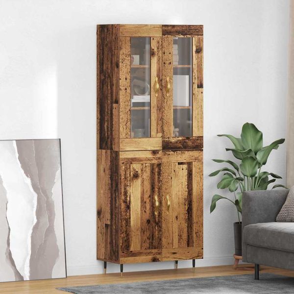 vidaXL Highboard 2 pcs Staré drevo Kompozitné drevo