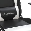 VidaXL Masážne herné kreslo čiernobiele umelá koža