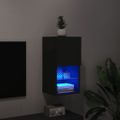 vidaXL TV skrinka s LED svetlami čierna 30,5x30x60 cm