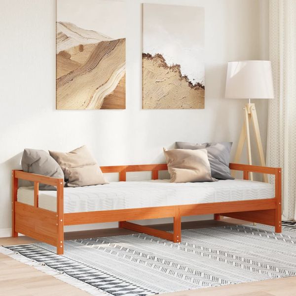 vidaXL Denná posteľ s matracom voskovohnedá 80x200 cm borovicový masív