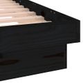 vidaXL Posteľný rám s LED čierny 100x200 cm masívne drevo