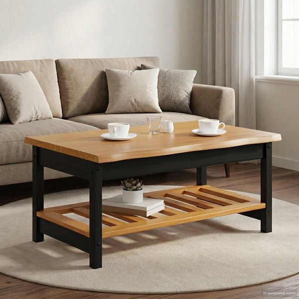 VidaXL Konferenčný stolík EKAI Čierna 100 x 60 x 45,5 cm