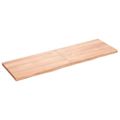 vidaXL Nástenná polica bledohnedá 160x50x(2-4) cm ošetrený masívny dub
