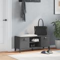 vidaXL Lavica na topánky VIKEN, antracit 106x35x45cm, kompozitné drevo