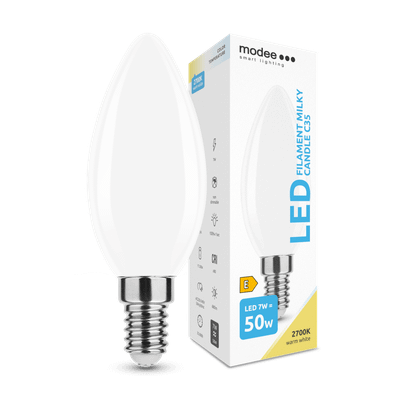 Modee Smart Lighting LED Filament Milky Candle C35 žiarovka E14 7W teplá biela (ML-MCF2700K7WE14)