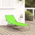 vidaXL Skladací lehátko Zelená 188 x 57 x 86,5 cm Polyester