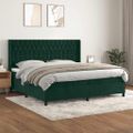 vidaXL Posteľný rám boxsping s matracom tmavozelený 200x200 cm zamat
