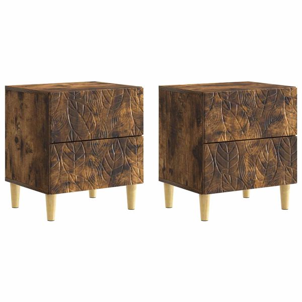 vidaXL Nočný stolík 2 pcs Dymový dub 43 x 34,5 x 48 cm